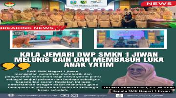 Lestarikan Budaya dan Tebar Kebaikan: DWP SMKN 1 Jiwan Gelar Pelatihan Membatik serta Santunan Anak Yatim